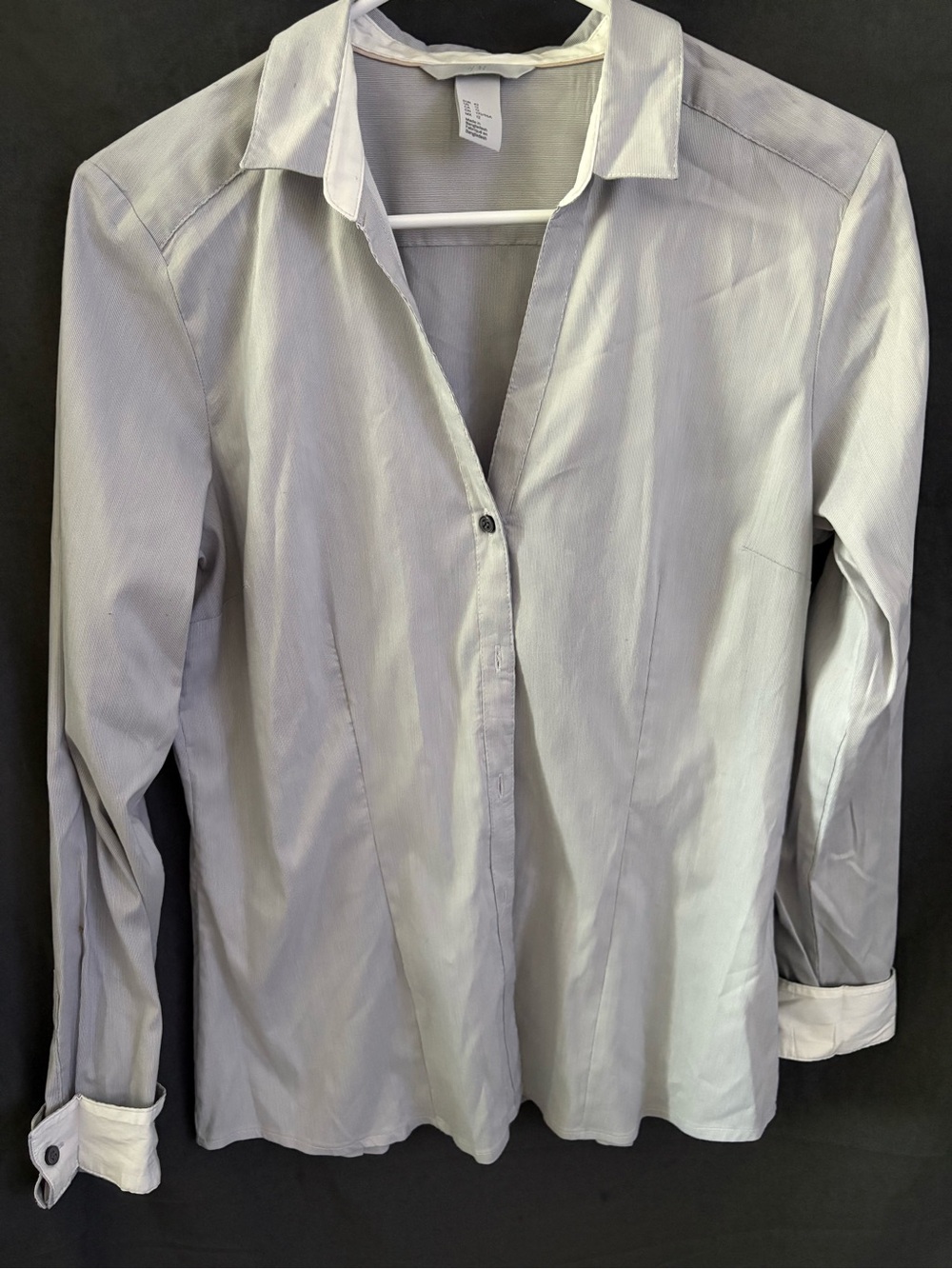 Classic Women’s Light Gray Button-Up blouse